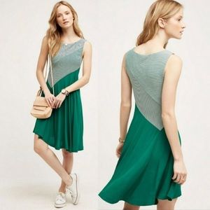 Anthropologie Maeve Green Cameron Dress sz Small